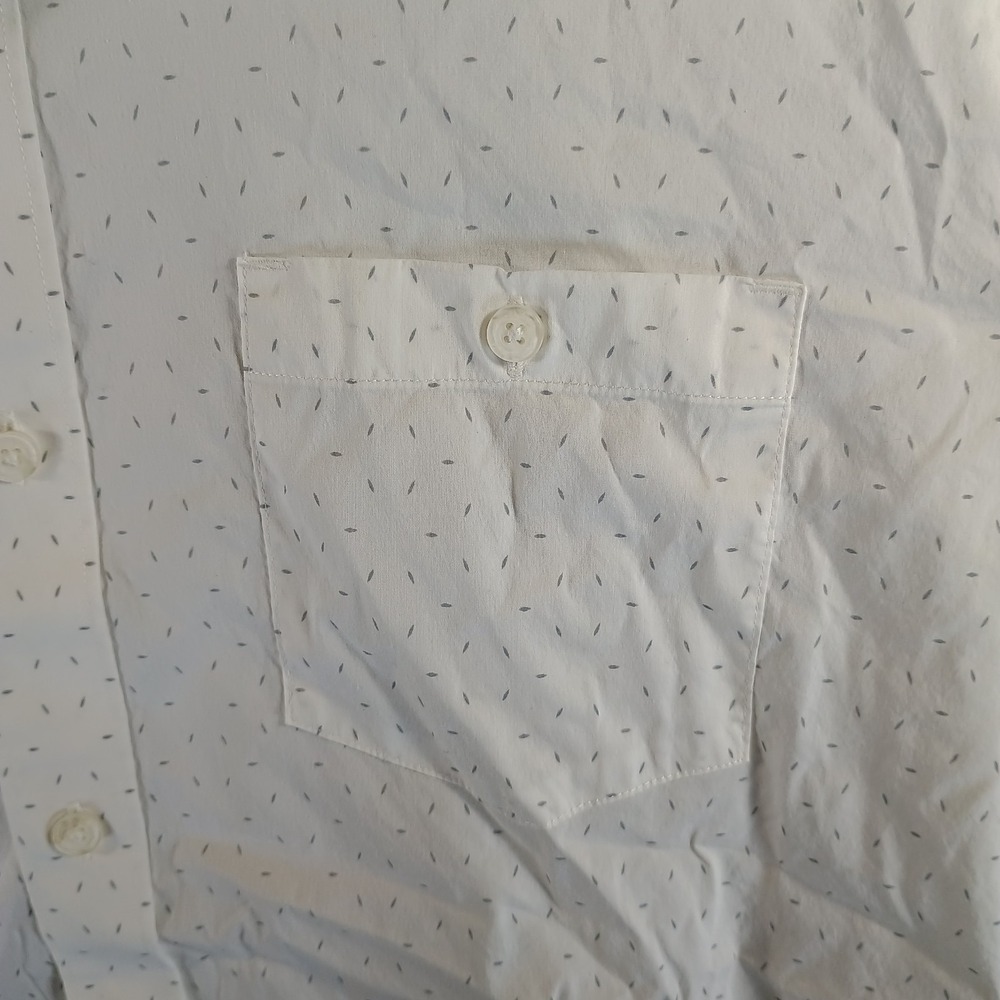 Travis Mathew Stretch Golf Shirt Men L White Sprinkles Pocket Button Up‎ Light - Picture 4 of 10